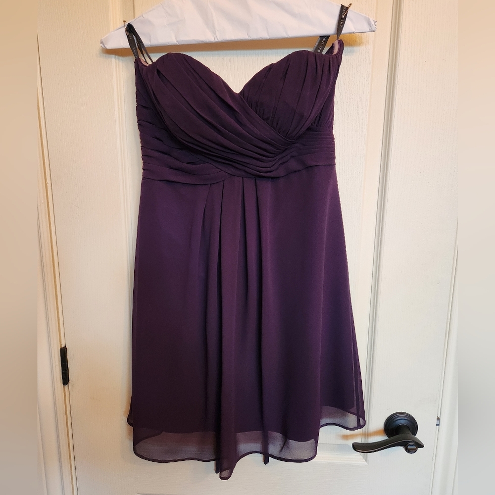 Bill Levkoff Purple Strapless Sundress for Weddings